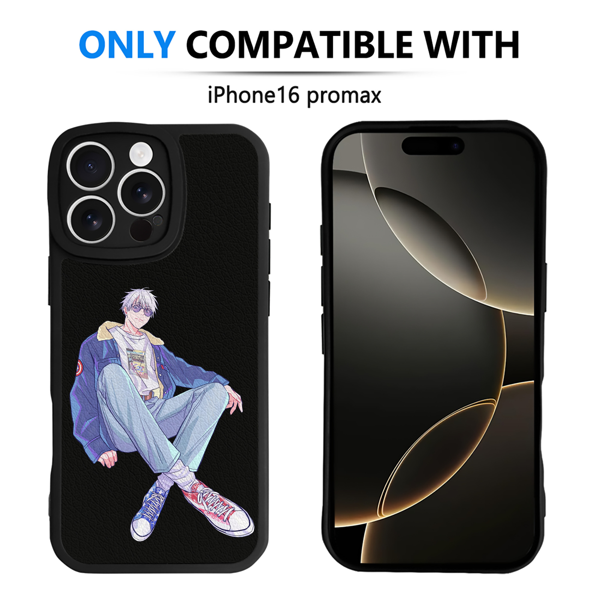 （画像用） 呪術廻戦 Jujutsu Kaisen 【iPhone 16シリーズ対応】シリコンスマホケース（レザー調） 材質：シリコン